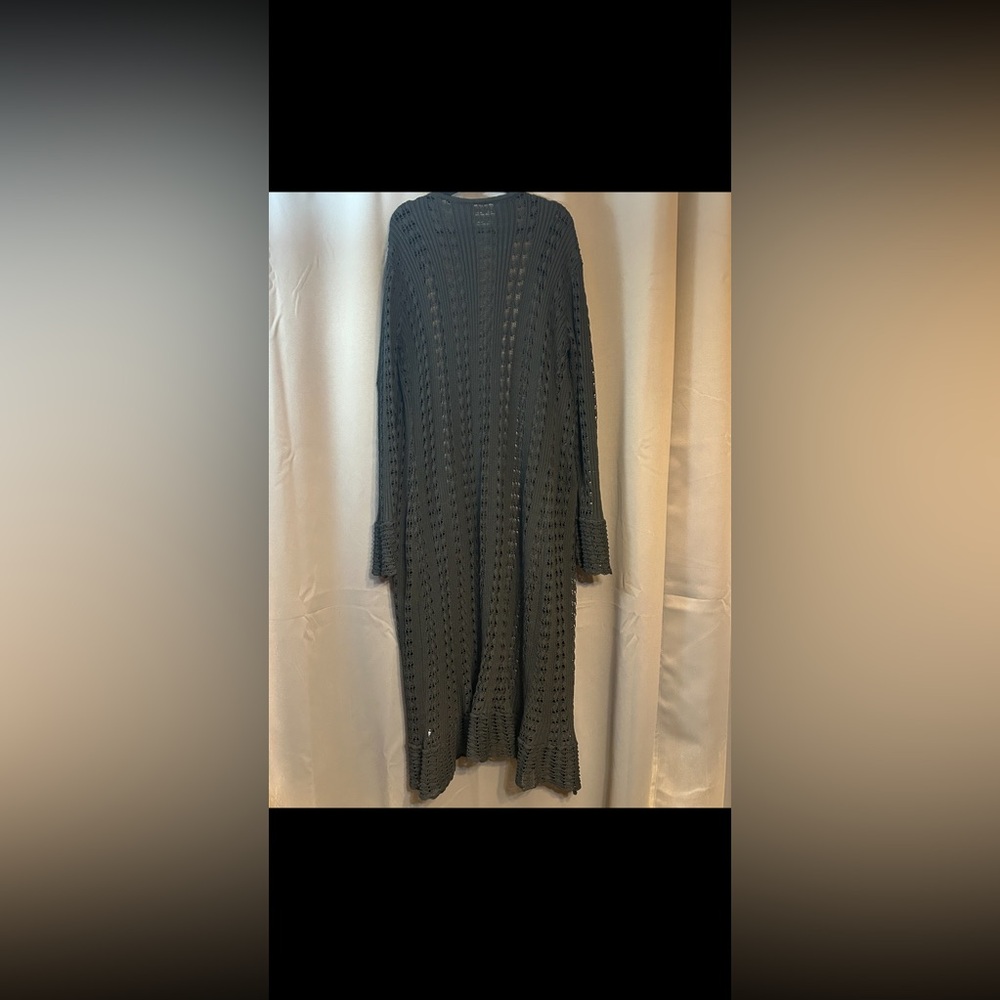Long Black Knit Cardigan